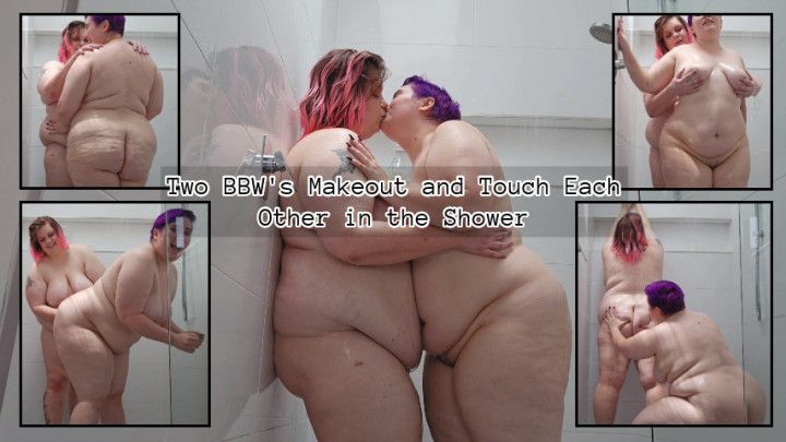 Two BBW's Makeout and Touch Each Other in the Shower