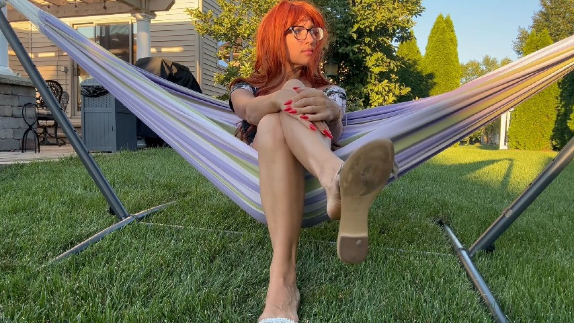 Milf In Hammock Aldo Sandals Dangle, Scrunchies,  And Slaps