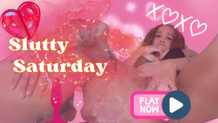 Ebony Booty Training: Oiled Ass &amp; Buttplug Orgasm