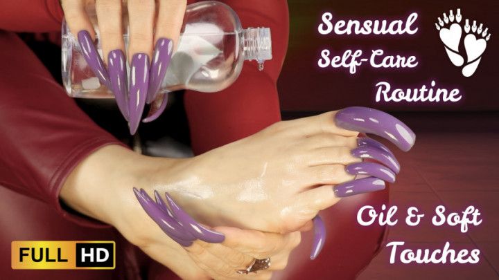 Sensual Self-Care Routine - Long Nails, Oil & Soft Touches