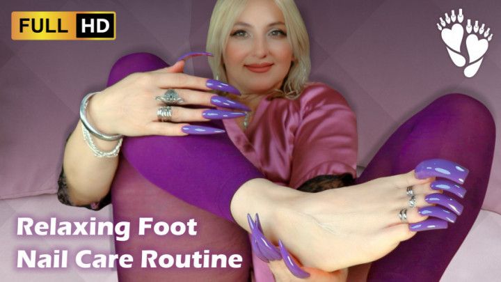 Relaxing Foot & Nail Care Routine | Long Nail ASMR Style