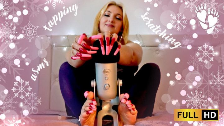 ASMR NY Tapping mic &amp; Scratching toenails, longnails