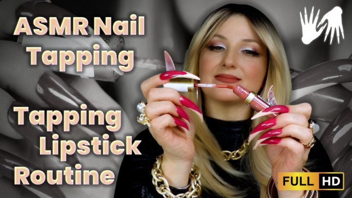 Relaxing Nail Tapping and Lipstick Routine