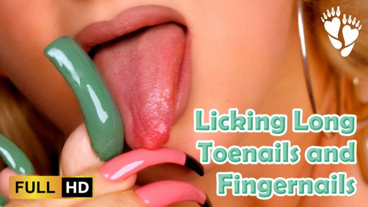 Toenails. FIngernails. Licking