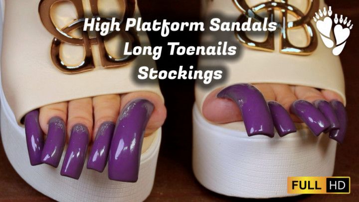 High Platform Sandals &amp; Lilac Style - Long Toenails &amp; Stock