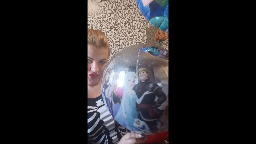 blow frozen balloons with hellium