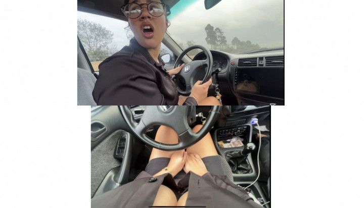 Dumb hot secretary think shaking big tits, car will start 4k