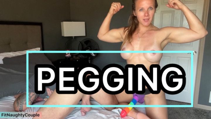 Wife DOMINATES bottom bitch husband RAINBOW PEGGING