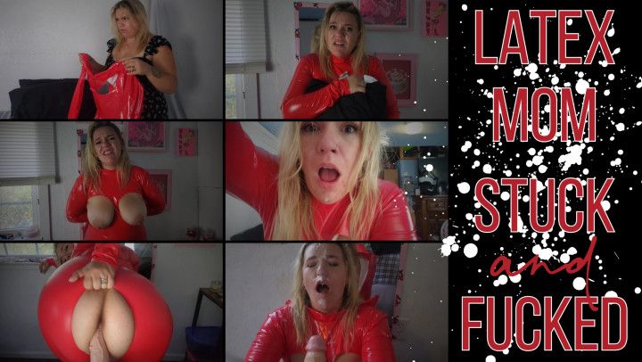 Latex step-Mom Stuck And Fucked