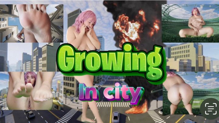 Unawere Giantess Growing in city