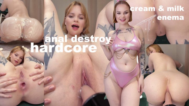 MILK ENEMA &amp; CREAMY ANAL | ASS FETISH