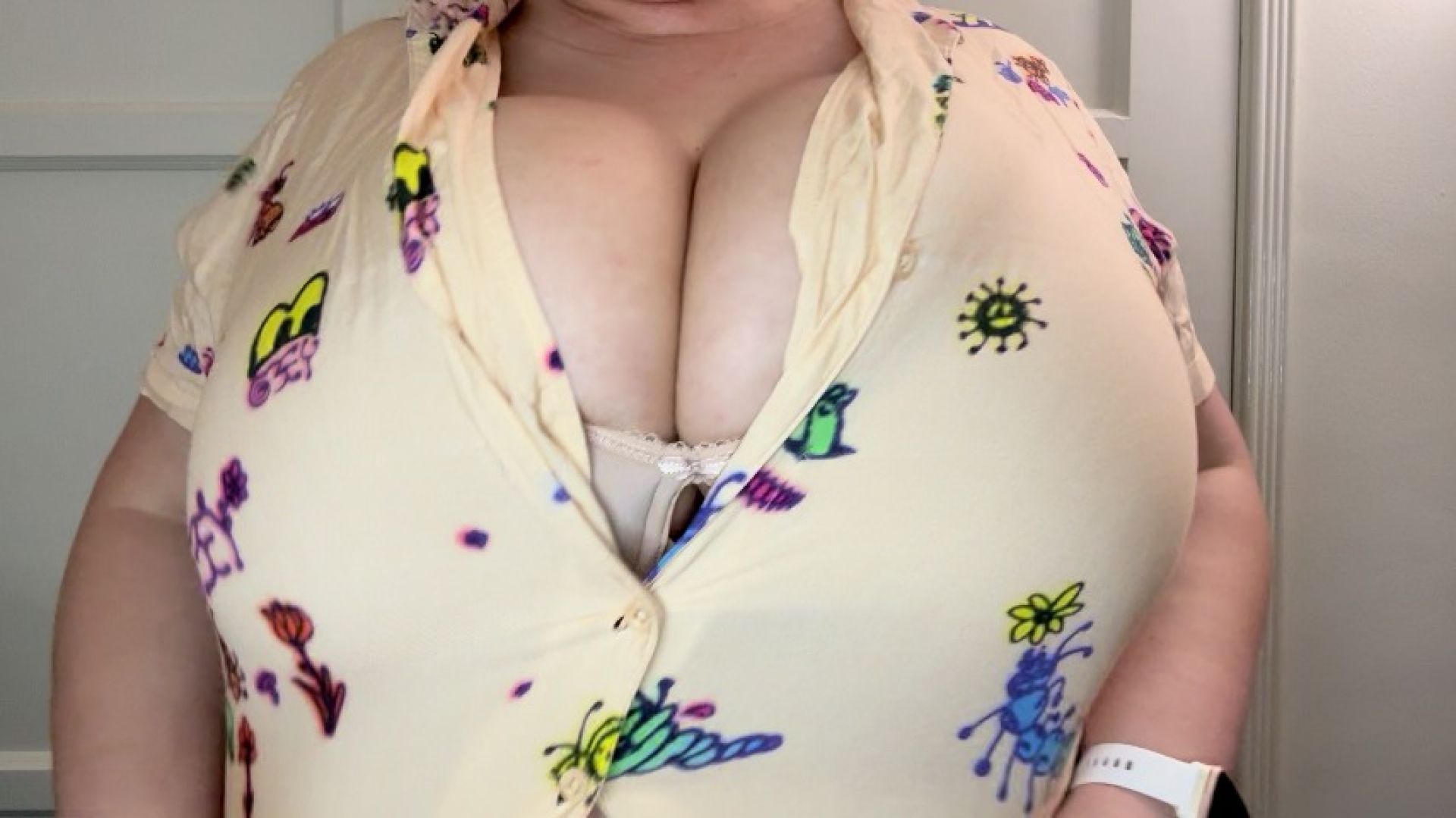HUGE TITS button popping pop buttons