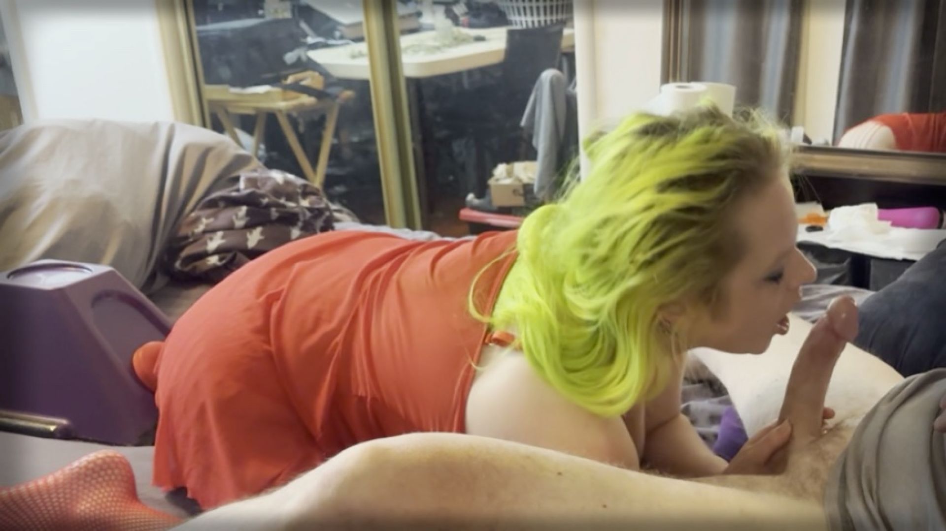 Swallow Blowjob being Fucked from Behind ByThrusting Vibe