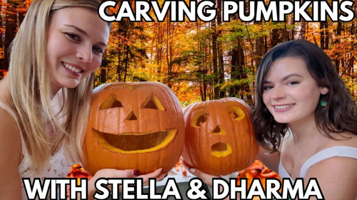 Carving pumpkins with Stella Sedona