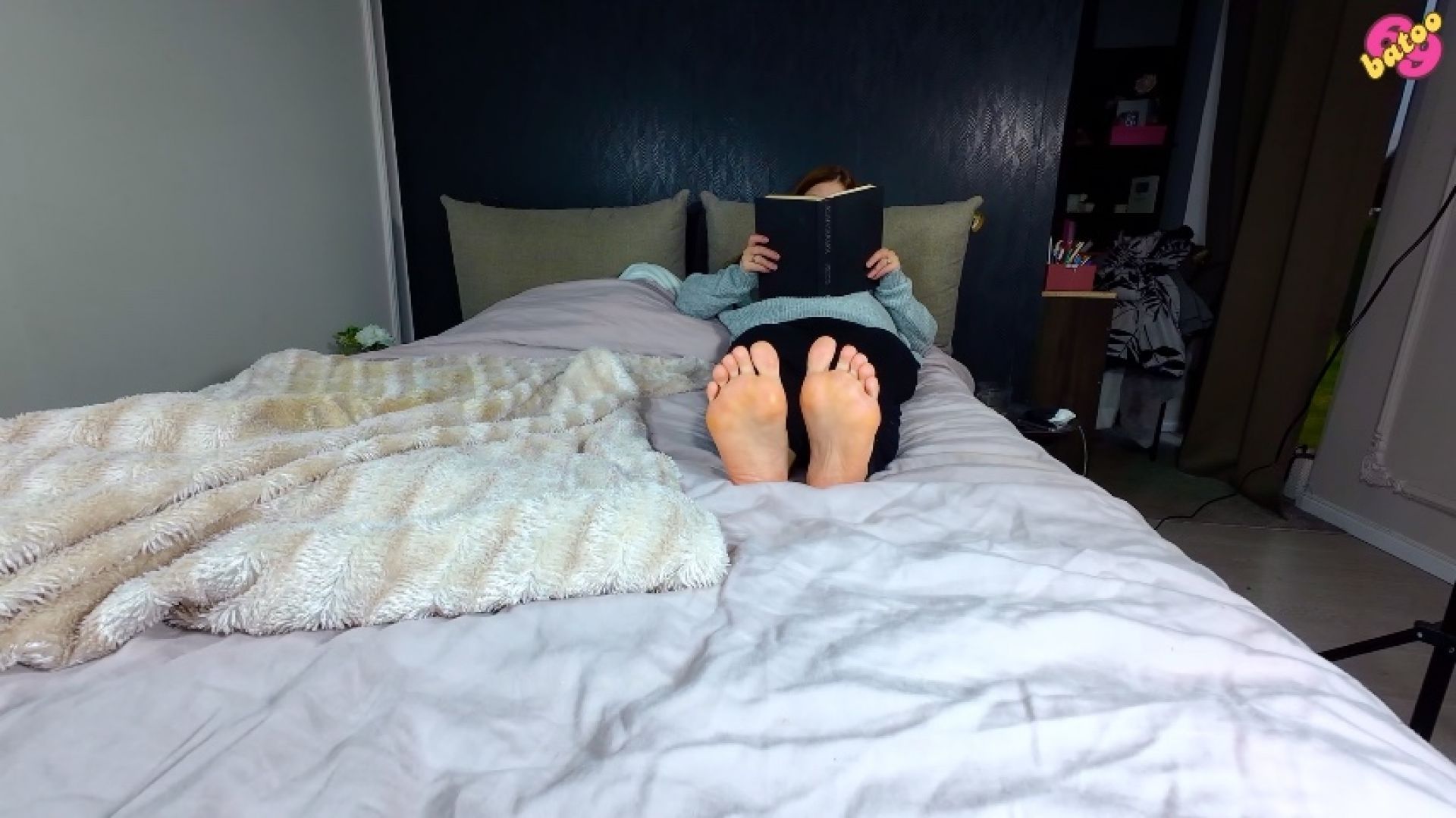 my small soft soles while reading a book