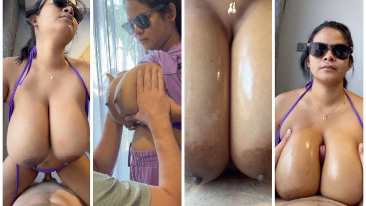 Purple Bikini Titfuck and Cock Ride