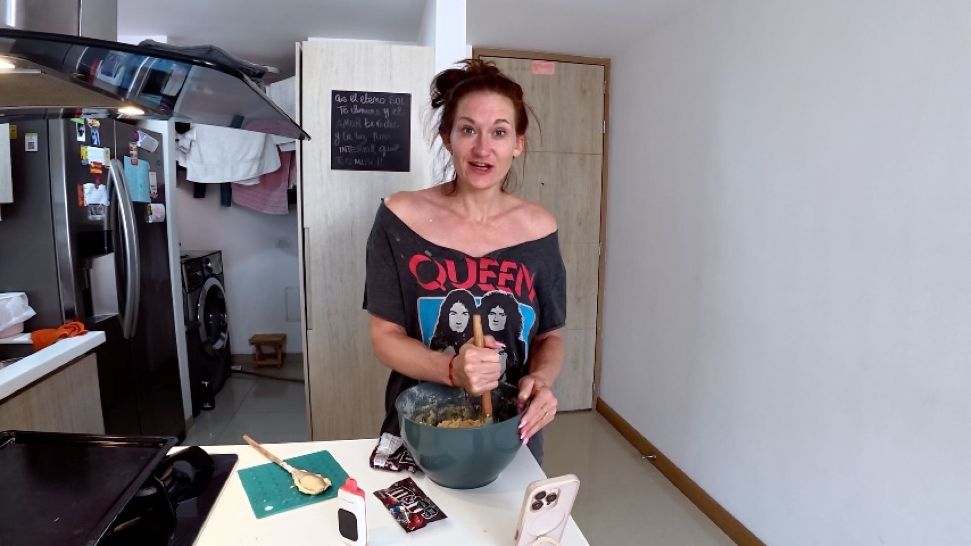 SFW Talking to step-Mommy in the Kitchen