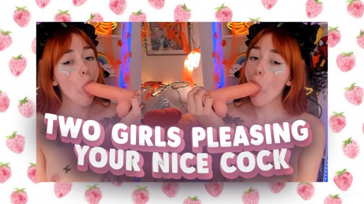 Two girls pleasing your nice cock
