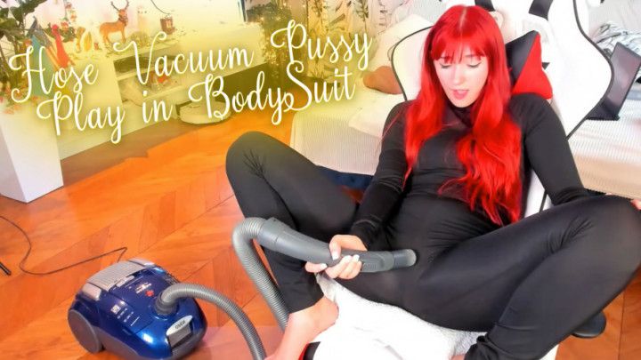 Hose Vacuum Pussy Play in BodySuit