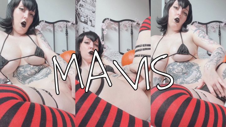 Mavis stretching her pussy with a dildo