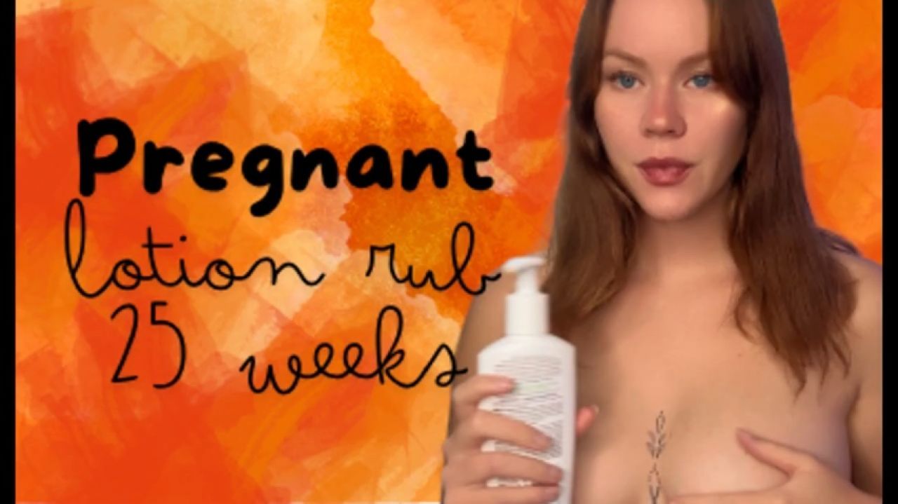Pregnant belly lotion rub