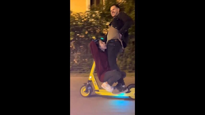sucks me while I'm riding a scooter.RIS