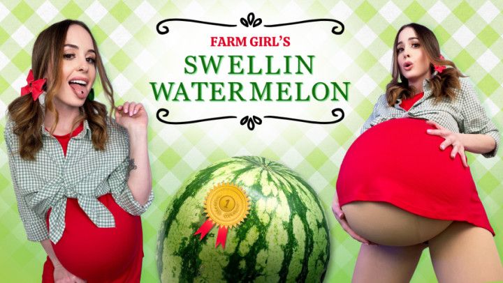 Farm Girl's Swellin' Watermelon Pregnant Belly Expansion