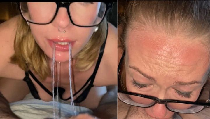 POV Deepthroat blowjob cum in mouth