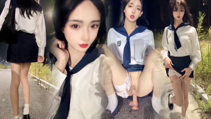 Lewd Transgirl After School Naughty Anal Play Cumshot