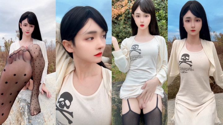 Super Shy TGirl Piss Around and Masturbates Girlcock Cumshot