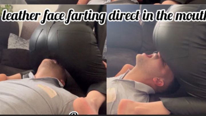 leather face farting direct in the mouth