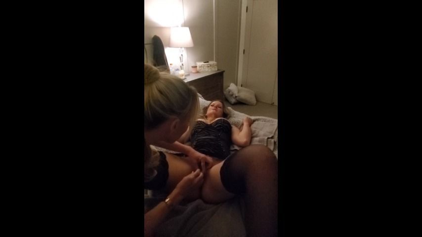 Girlfriends experimenting with toys