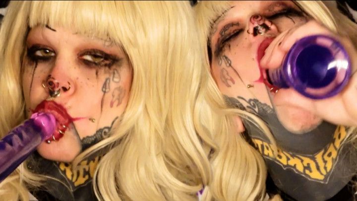 Goth Clown vs Alien Dildo Sloppy Blowjob