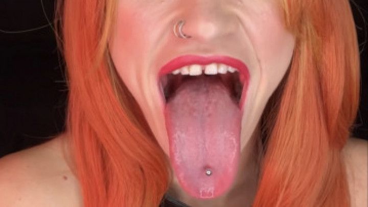 Thirsty long tongue begging for your cum