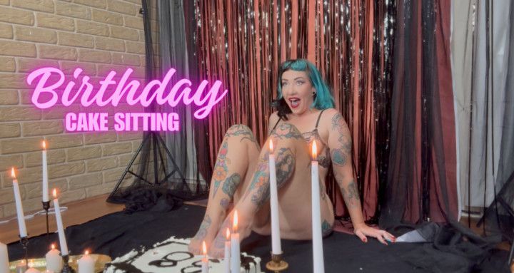 Birthday cake sitting