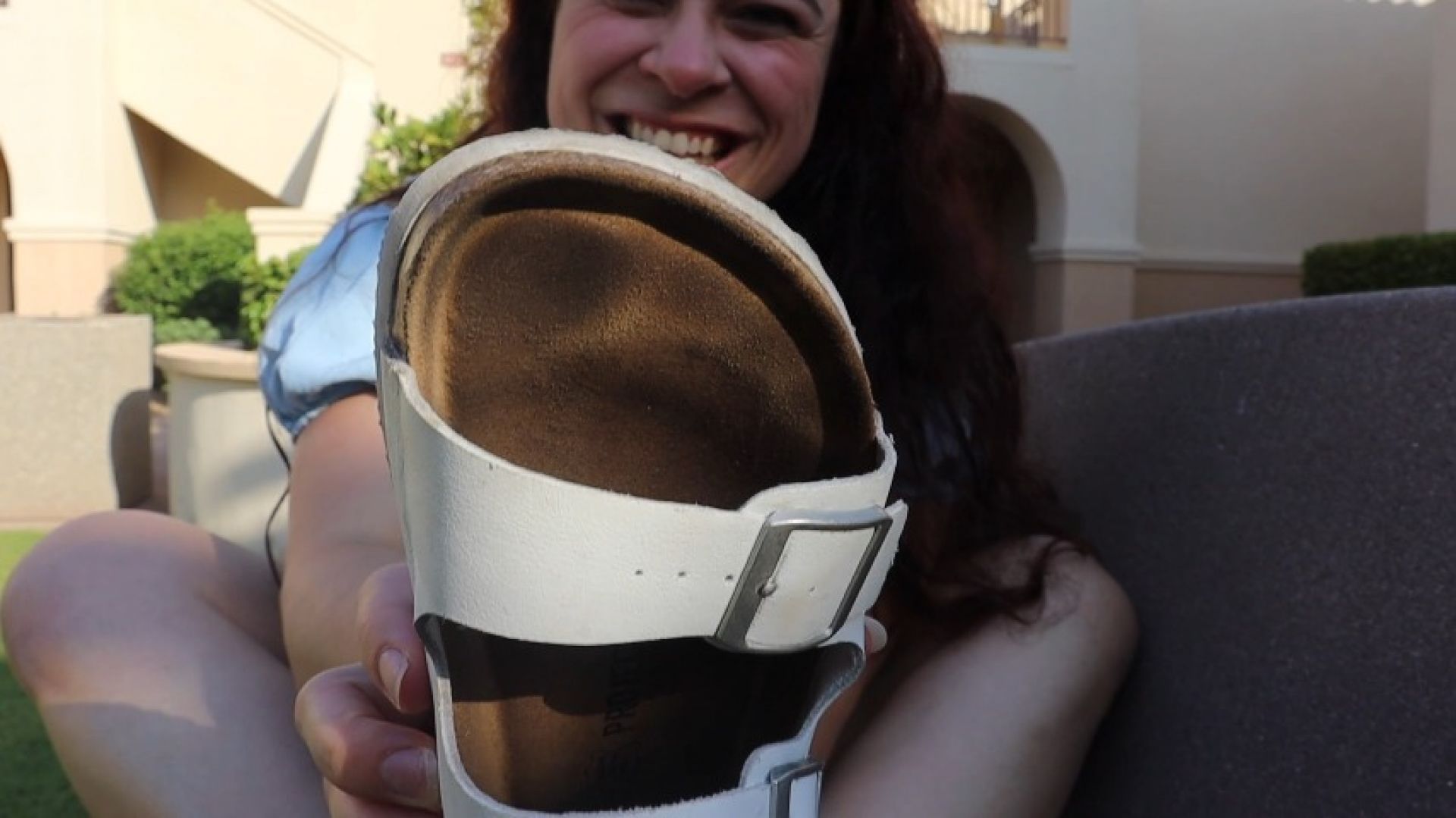 Barefoot Mel Sniff&amp;Cum for the Neighbor's Stinky Sandals JOI