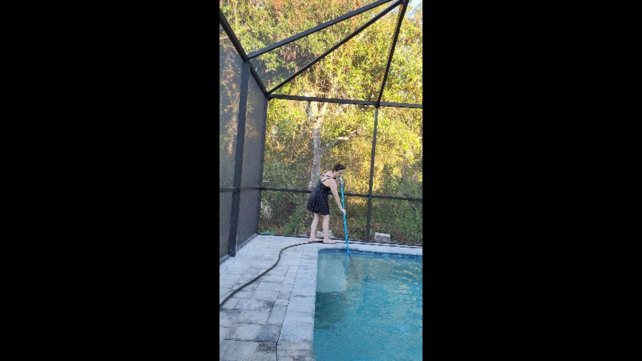 Watching Madre Marie Clean The Pool