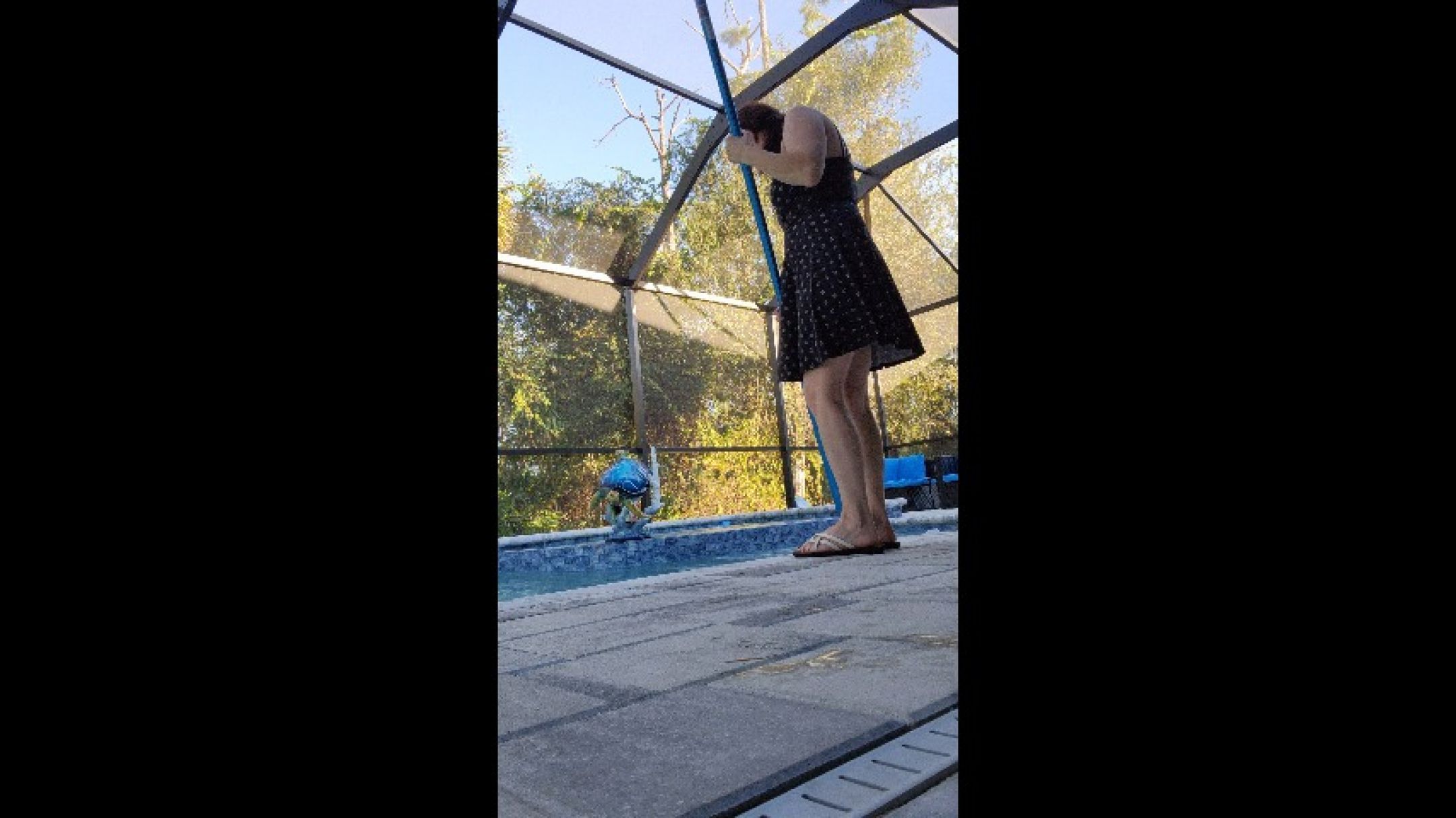 Watching Madre Marie Clean the Pool Part 3