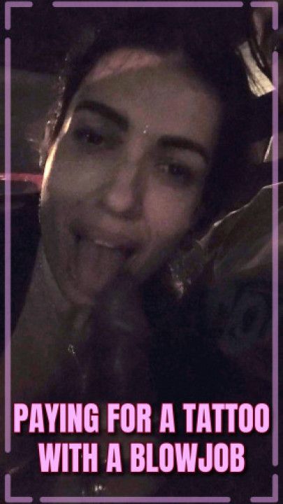 Paying for a Tattoo with a Blowjob - Real BBC Cheating Video