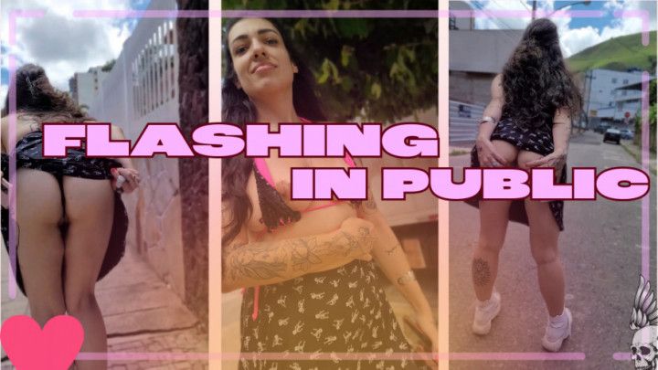 Public Exhibitionist - Flashing Boobs and Holes in Public