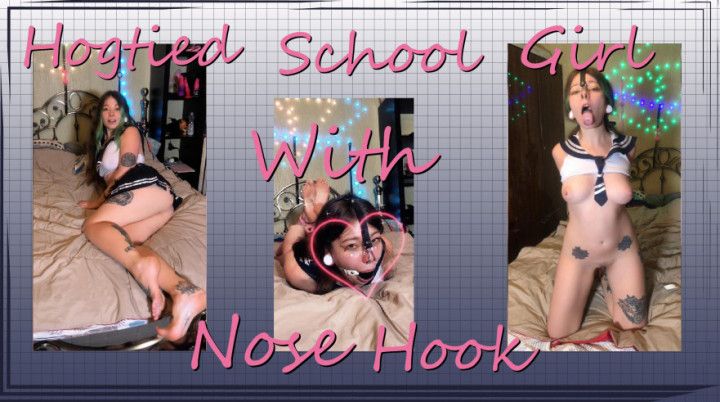 Hogtied School Girl With Nose Hook