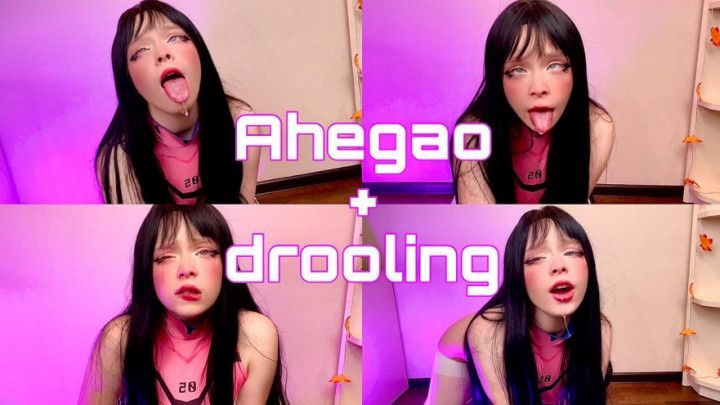Ahegao drooling slut