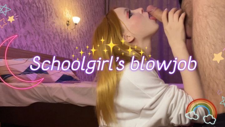 Schoolgirl sucks her tutor