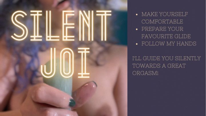 SILENT JOI stroking a green jade dildo