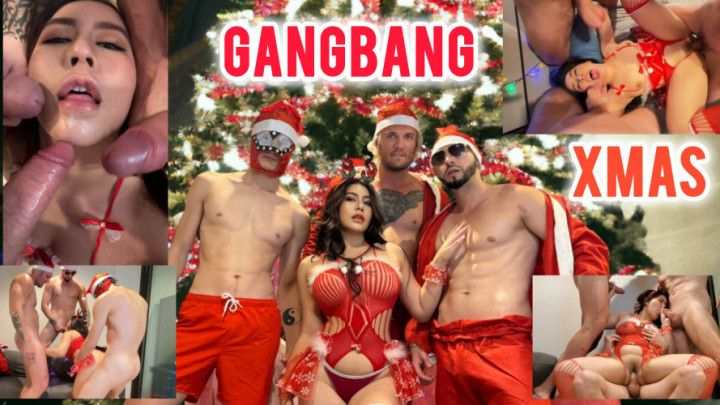 Tiny Asian Xmas Gangbang Thai teen 4some