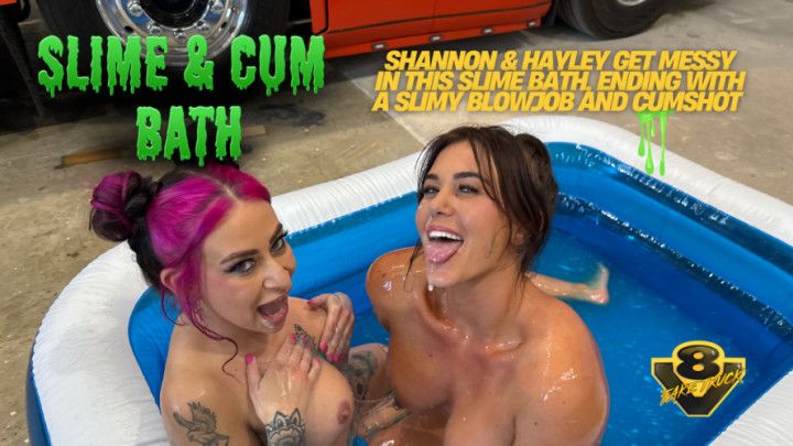Slime Bath With Surprise Facial Truckergirl and Hayley Quinn
