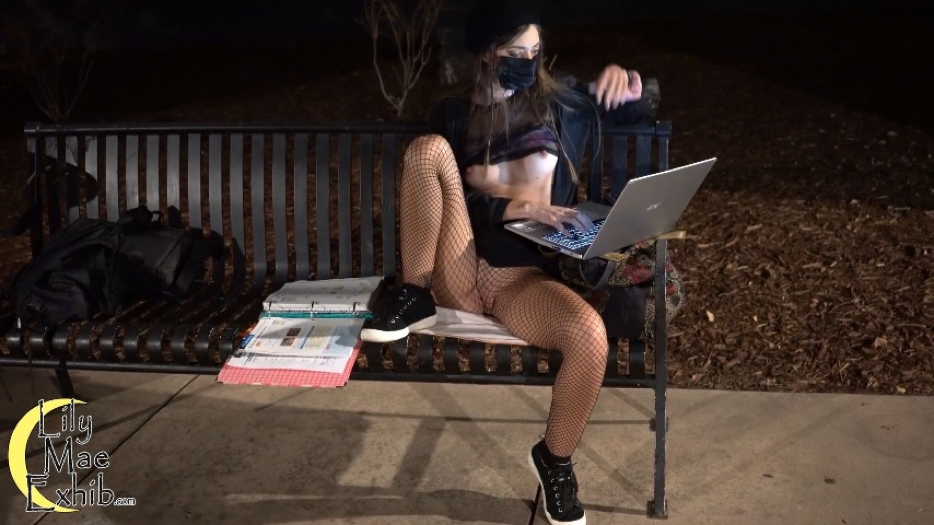 Nighttime Studying - Public Flashing