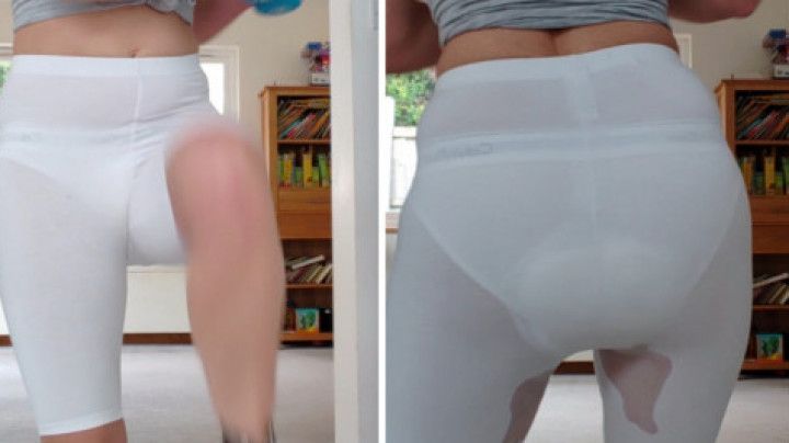 Abdominal exercises with full bladder wearing a Maxi Pad