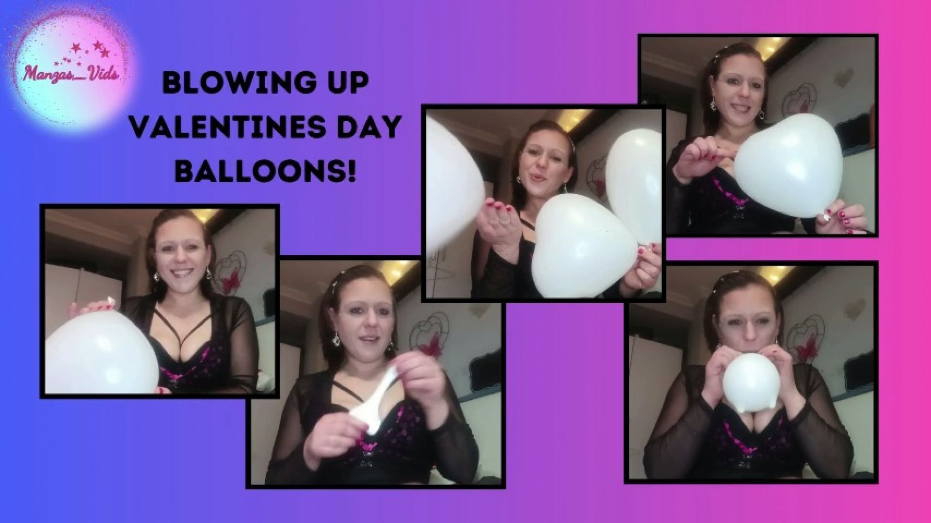Blowing up Valentines Day Balloons
