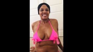 Boob Shaking In a Pink Bikini
